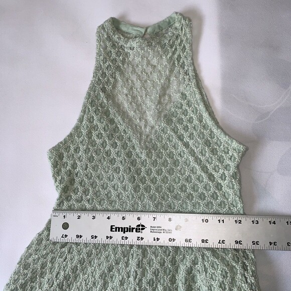 Urban Outfitters Silence Noise Romper Women S Lace Green Sheer High Neck Preppy - Picture 9 of 13